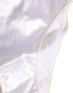 White Satin High-Waist Brief Logo Women Underwear