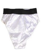 White Satin High-Waist Brief Logo Women Underwear