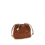 Brown Raffia Shoulder Bag