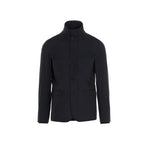 Black Polyester Full-Length Jacket