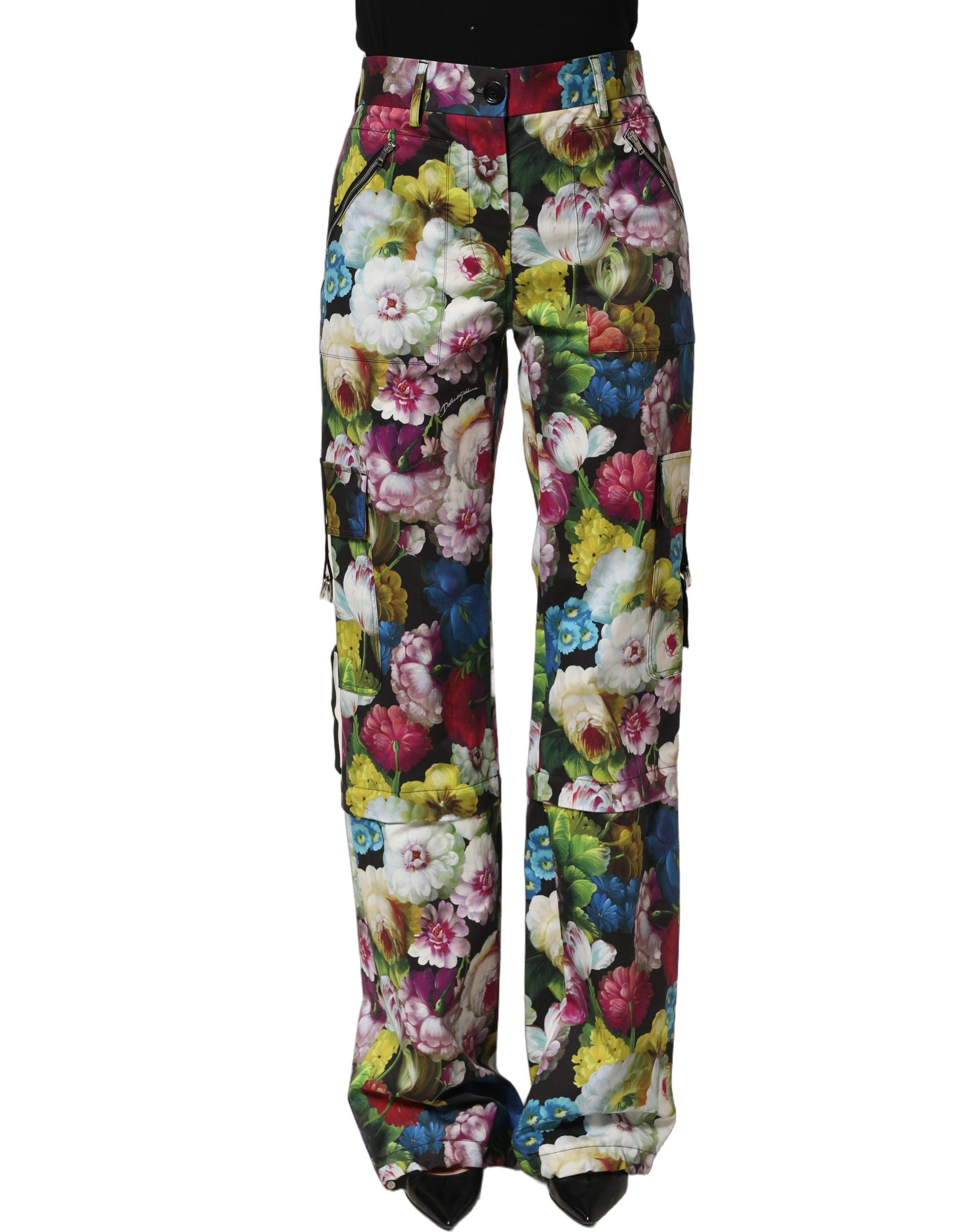Multicolor Floral High Waist Wide Leg Pants
