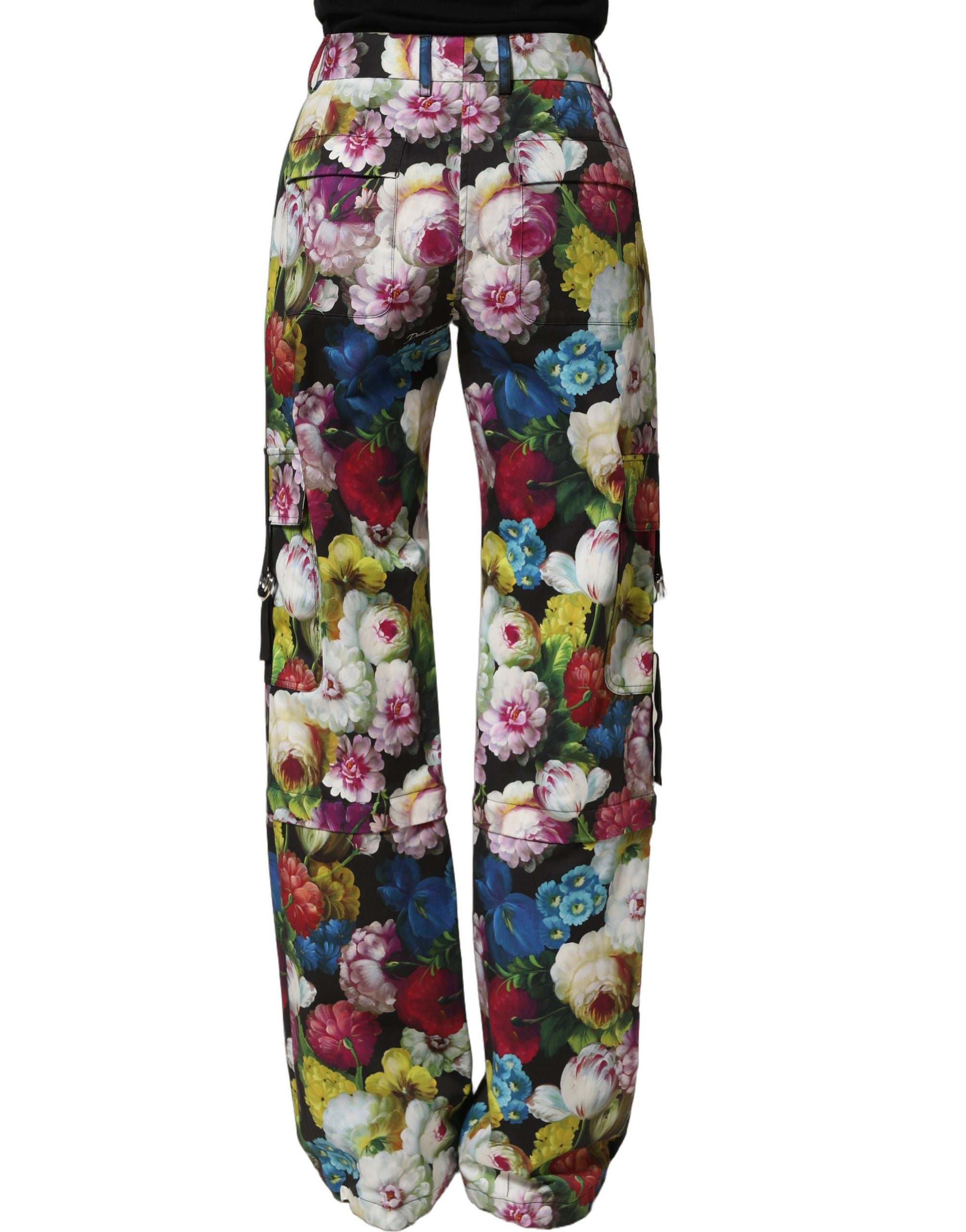 Multicolor Floral High Waist Wide Leg Pants