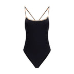 Black Elastane One-Piece Swimsuit