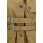 Beige Cotton Full-Length Jacket