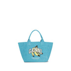Blue Recycled Cotton Shoulder Bag
