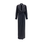 Black Silk Long Dress