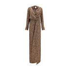 Beige Silk Long Dress