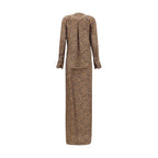 Beige Silk Long Dress
