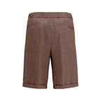 Brown Linen Bermuda Shorts