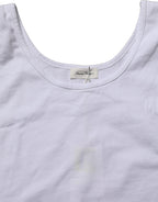 White Cotton Round Neck Sleeveless Tank Top