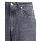 Black Cotton Relaxed Fit Jeans