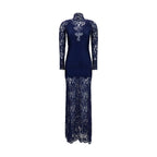 Blue Polyamide Long Dress