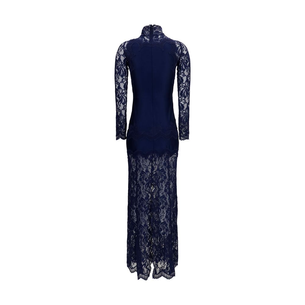 Blue Polyamide Long Dress