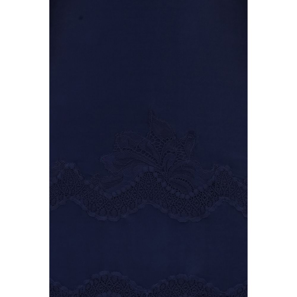 Blue Polyamide Long Dress
