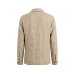 Beige Linen Men Jacket