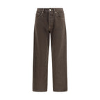 Brown Cotton Relaxed Fit Jeans