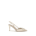 Beige Calf Leather Bos Taurus High Heel Pumps