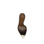 Brown Calf Leather Bos Taurus Stiletto Heel Sandals