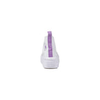 White Fabric Platform Sneakers