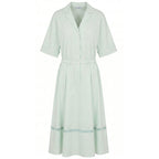 Green Cotton Women Dress