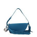 Blue Leather Shoulder Bag