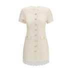 Beige Polyester Casual Dress