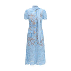 Blue Polyester Casual Dress