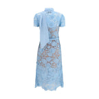 Blue Polyester Casual Dress
