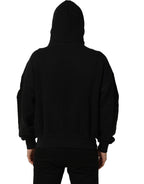 Black Cotton Milano1984 Print Hoodie Sweater