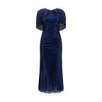 Blue Polyester Cocktail Dress