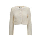 Beige Polyester Full-Length Jacket