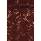 Bordeaux Polyester Cocktail Dress