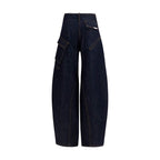 Blue Cotton Cargo Pants