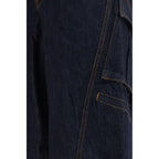 Blue Cotton Cargo Pants