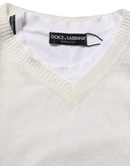 White Flax CrewNeck Layered Pullover Sweater