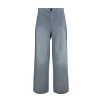 Gray Cotton Casual Pants