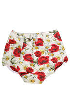 White Nylon Floral High Waisted Girdle Underwear