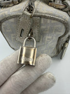 FENDI Mini Bauletto FF Zucchino Laminated Handbag
