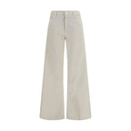 White Cotton Relaxed Fit Jeans