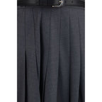 Gray Polyester Long Skirt