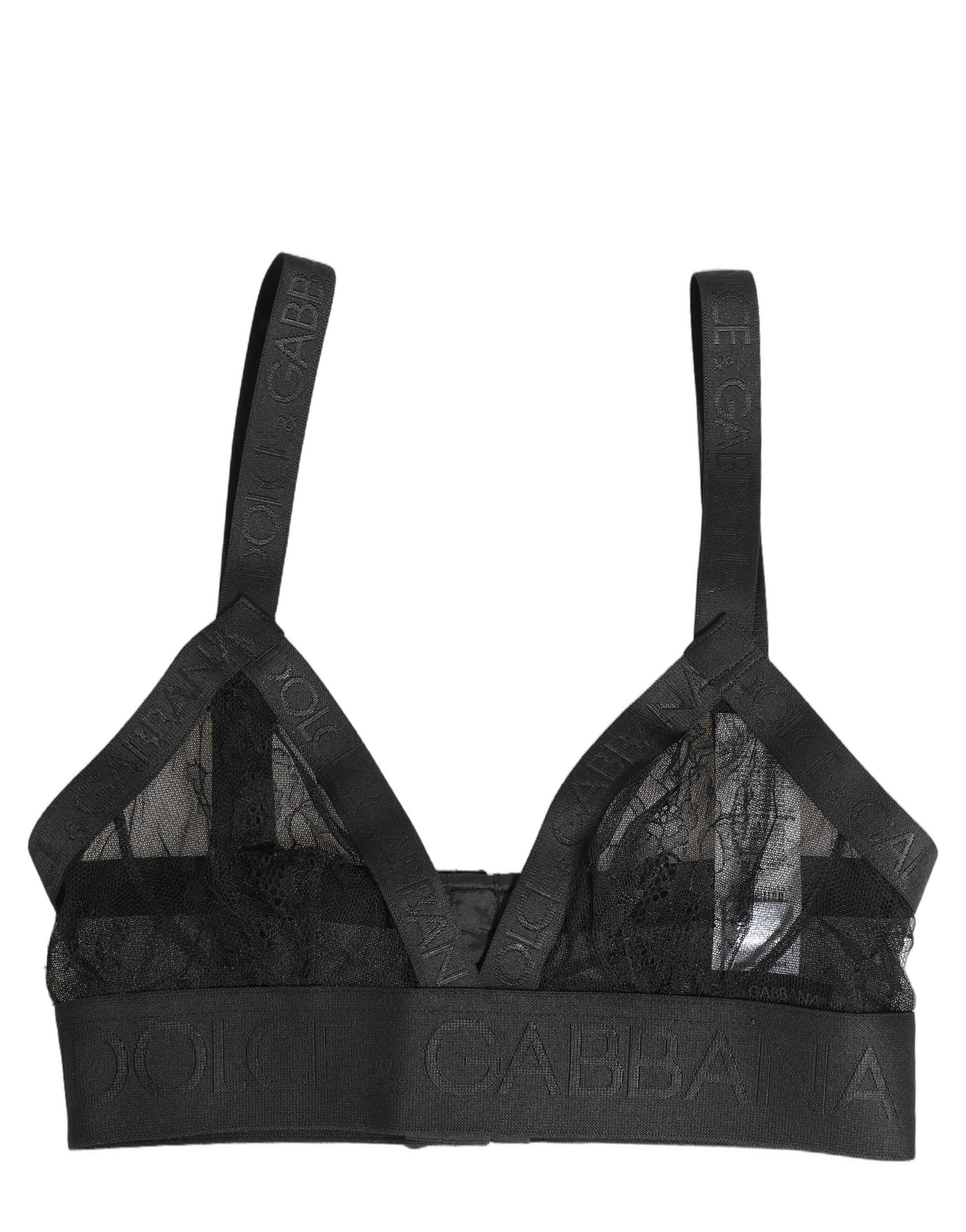 Black Logo Monogram Soft Cup Brassiere Underwear