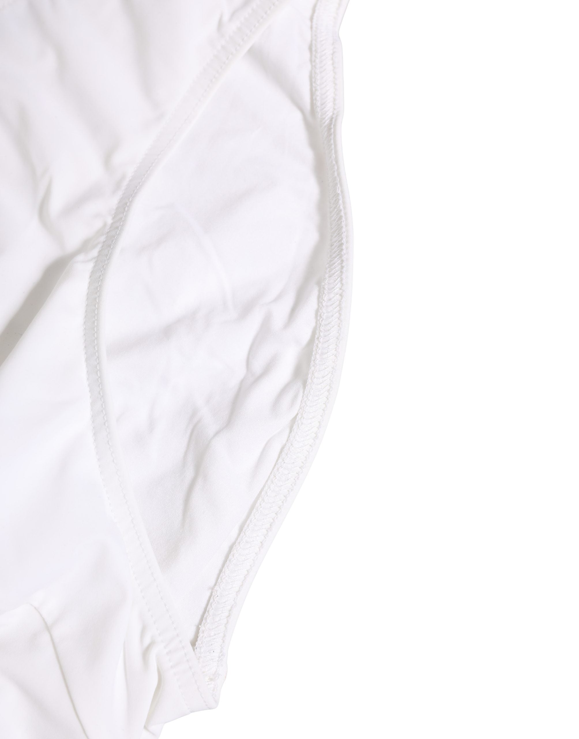 White Stretch Drawstring Swim Brief Swimwear