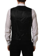 Black Wool Stretch Waistcoat Formal Dress Vest