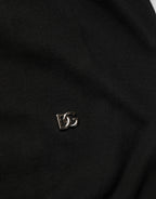 Black Cotton Collared Short Sleeves Men Polo T-shirt