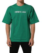 Green Cotton DGVIB3 Print Crew Neck T-shirt