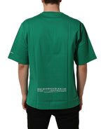 Green Cotton DGVIB3 Print Crew Neck T-shirt