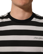 Black White Stripes Cotton Sleeveless T-shirt