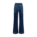 Blue Cotton Flared Jeans