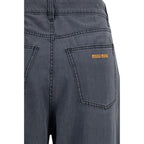 Black Cotton Straight-Leg Jeans