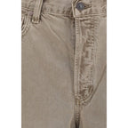 Brown Cotton Casual Pants